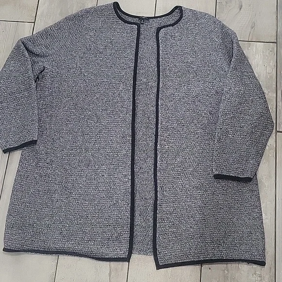 Talbots Gray Open Front Knitted  Cardigan  Size 3X Like New - Picture 2 of 5